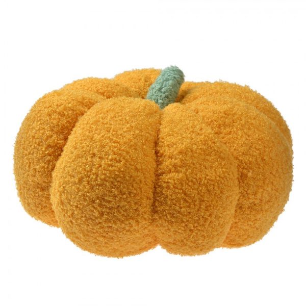 Oranžový dekorační polštář ve tvaru dýně Pumpkin - Ø 28*18 cm  Clayre & Eef  - -