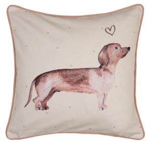 Povlak na polštář s jezevčíkem Dachshund Love -40*40 cm Clayre & Eef  - -