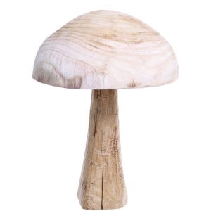 Přírodní dřevěná dekorace houba Mushroom - Ø 30*40 cm Chic Antique  - -