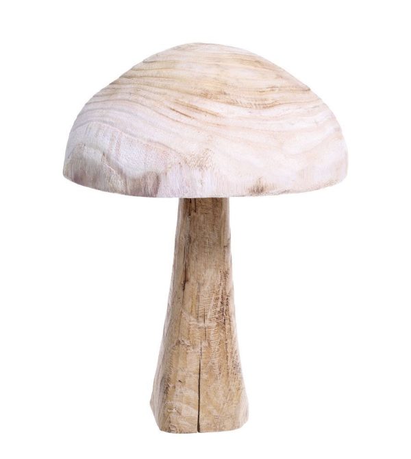 Přírodní dřevěná dekorace houba Mushroom - Ø 30*40 cm Chic Antique  - -