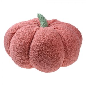 Růžový dekorační polštář ve tvaru dýně Pumpkin - Ø 28*18 cm  Clayre & Eef  - -