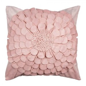 Růžový povlak na polštář s květinou Flower - 45*45 cm  Clayre & Eef  - -