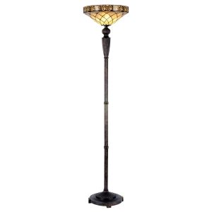 Stojací lampa Tiffany- Ø 41*179 cm 1x E27 / max  Clayre & Eef  - -