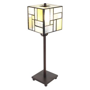 Stolní lampa Tiffany Cubio - 13*13*18 cm E14/max 1*25W Clayre & Eef  - -