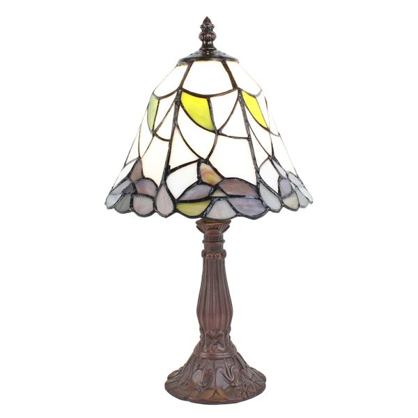 Stolní lampa Tiffany se zdobenou nohou Pinia - Ø 20*34 cm E14/max 1*25W Clayre & Eef  - -