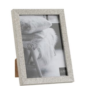 Stříbrný dekorativní fotorámeček s flitry Glitter silver - 15*2*20 cm / 13*18cm J-Line by Jolipa  - -