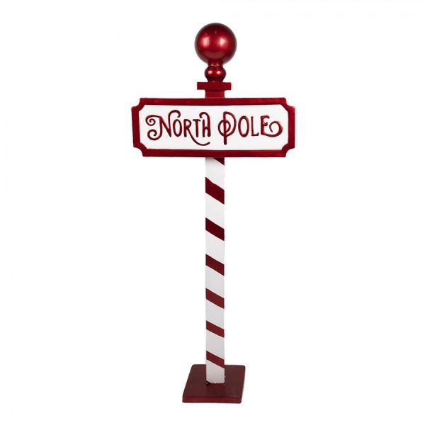 Vánoční dekorace cedule na noze North Pole - 46*18*110 cm Clayre & Eef  - -