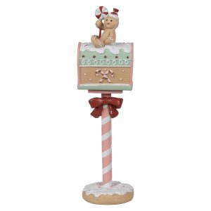 Vánoční dekorace schránka s perníčkem Gingerbread Mailbox Pastello - 11*10*36 cm Clayre & Eef  - -