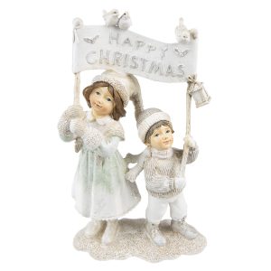 Vánoční dekorace soška děti Happy Christmas - 14*7*23 cm Clayre & Eef  - -