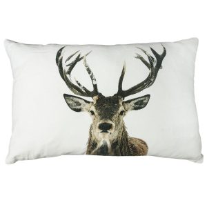 Veliký plátěný polštář Jelen Deer snow - 40*60cm Mars & More  - -