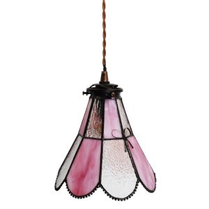 Závěsná lampa Tiffany FlowerArc pink - 18*15*115 cm E14/max 1*25W Clayre & Eef  - -