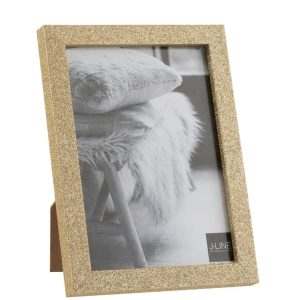 Zlatý dekorativní fotorámeček s flitry Glitter gold - 15*2*20 cm / 13*18cm J-Line by Jolipa  - -