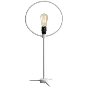 Nordic Design Bílá kovová stolní lampa Wheel  - Výška63 cm- Šířka 26 cm