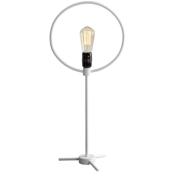 Nordic Design Bílá kovová stolní lampa Wheel  - Výška63 cm- Šířka 26 cm