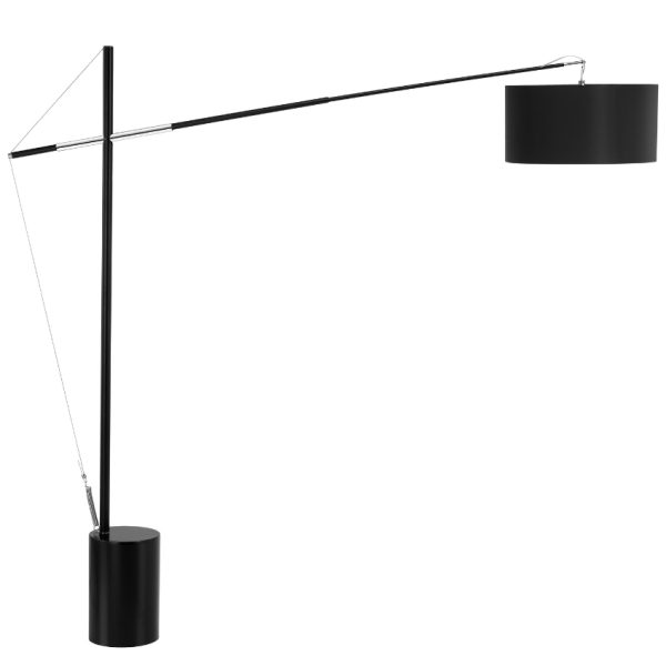 Černá kovová stojací lampa Nova Luce Traccia 165 cm  - Výška165 cm- Šířka 195 cm