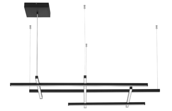 Černé kovové závěsné LED světlo Nova Luce Pace 102 cm  - Výška204 cm- Šířka 102 cm