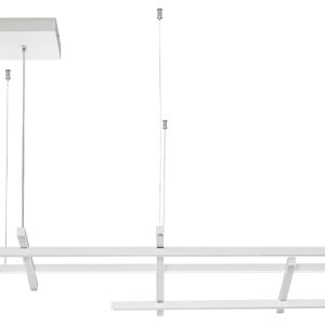 Bílé kovové závěsné LED světlo Nova Luce Pace 102 cm  - Výška204 cm- Šířka 102 cm