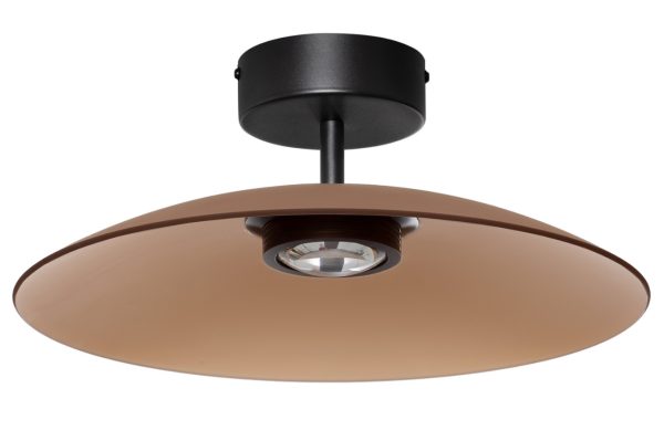 Hnědé skleněné stropní LED světlo Nova Luce Polifemo 40 cm  - Výška16 cm- Průměr 40 cm