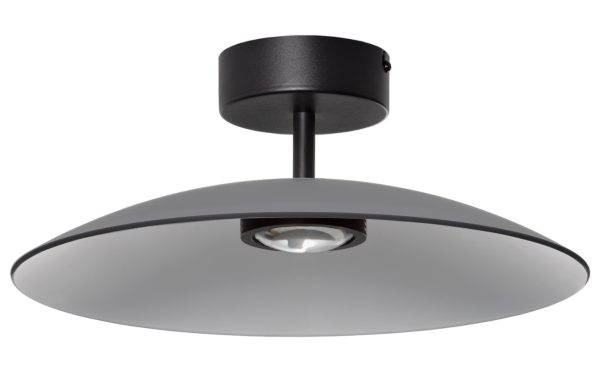 Kouřově šedé skleněné stropní LED světlo Nova Luce Polifemo 40 cm  - Výška16 cm- Průměr 40 cm