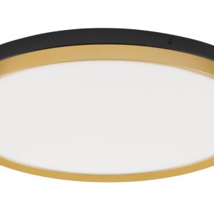 Černo-zlaté kovové stropní LED světlo Nova Luce Cantria 50 cm  - Výška5 cm- Průměr 50 cm