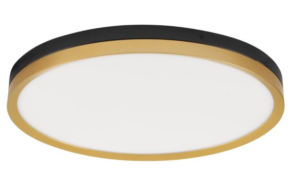 Černo-zlaté kovové stropní LED světlo Nova Luce Cantria 50 cm  - Výška5 cm- Průměr 50 cm