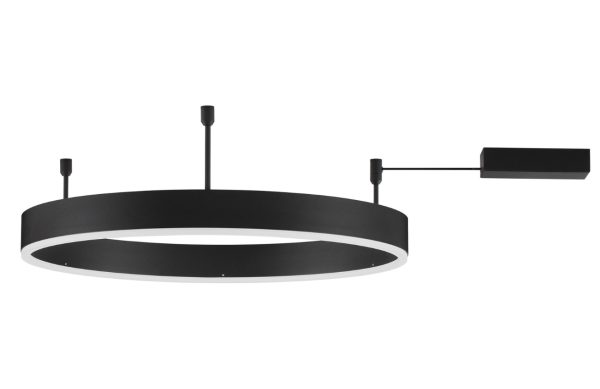 Černé kovové stropní LED světlo Nova Luce Motif 60 cm  - Výška18 cm- Průměr 60 cm