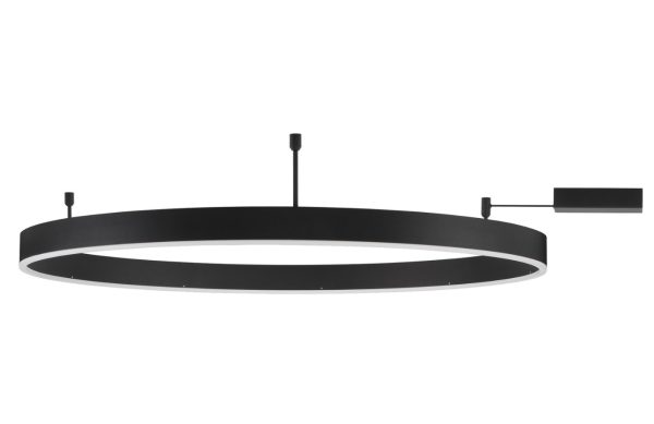 Černé kovové stropní LED světlo Nova Luce Motif 100 cm  - Výška18 cm- Průměr 100 cm