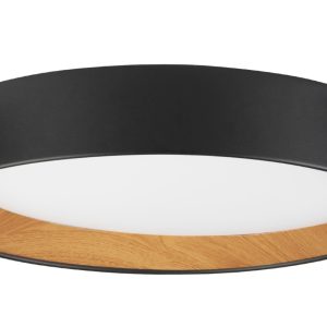 Černé kovové stropní LED světlo Nova Luce Stake 45 cm  - Výška8 cm- Průměr 45 cm