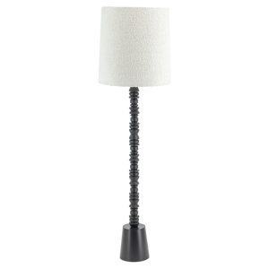 By-Boo Černo-béžová stojací lampa Pulse 159 cm  - Výška159 cm- Průměr stínidla 46 cm