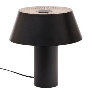 Černá kovová stolní lampa Kave Home Ancare  - Výška30 cm- Průměr 31 cm