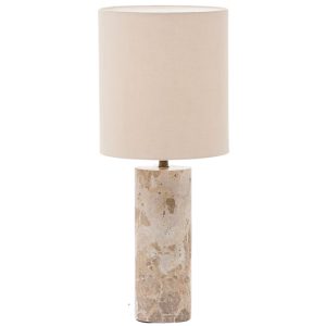 Béžová mramorová stolní lampa Kave Home Raze  - Výška54 cm- Průměr 22 cm