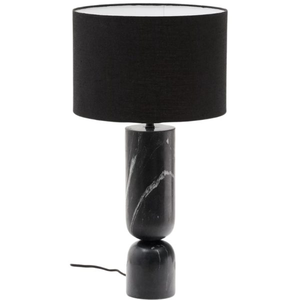 Černá mramorová stolní lampa Kave Home Vex  - Výška57 cm- Průměr 30 cm