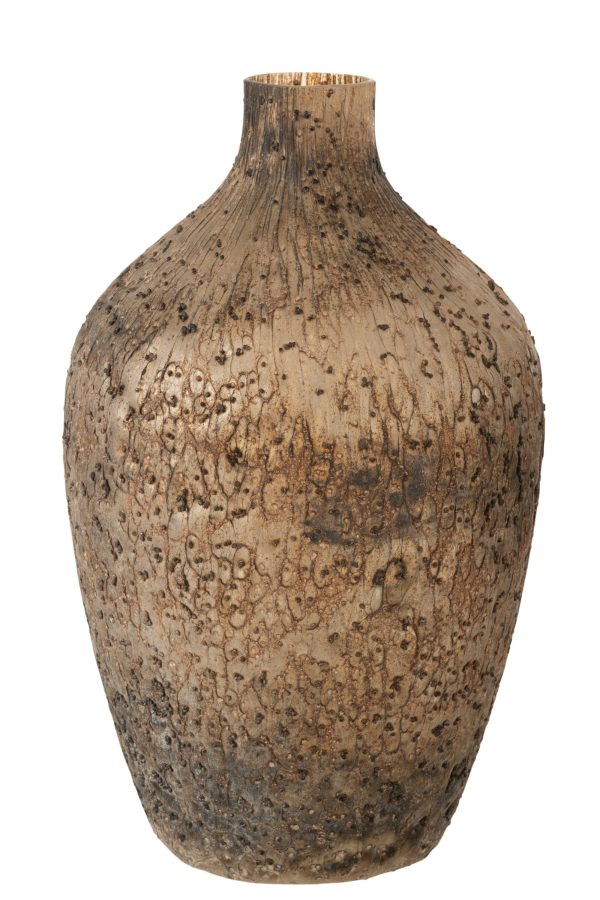 Hnědá skleněná váza J-line Ochre 49 cm  - Výška49 cm- Průměr 27 cm