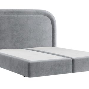 Maison de Rêve Šedá sametová postel boxspring HAVANA 180 x 200 cm  - Výška32 cm- Celková šířka 200 cm