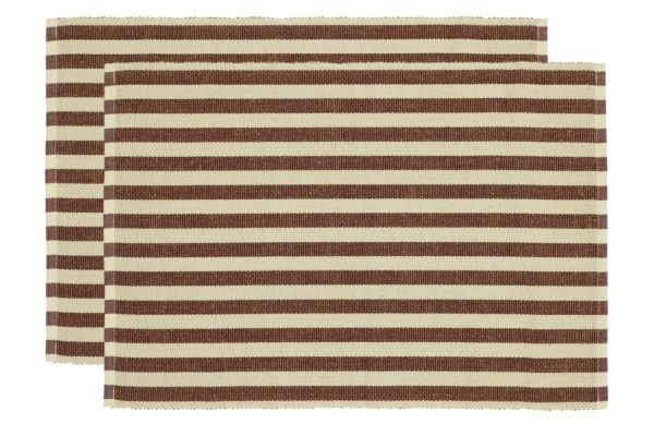 Södahl Set dvou hnědých prostírání Stripe 48 x 33 cm  - Výška33 cm- Šířka 48 cm