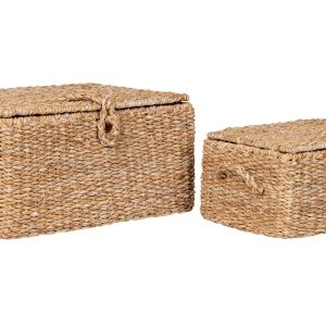 Nordic Living Set dvou dekorativních košů Bogli z přírodních vláken  - Výška15/20 cm- Koše Mořská tráva