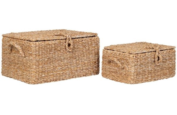 Nordic Living Set dvou dekorativních košů Bogli z přírodních vláken  - Výška15/20 cm- Koše Mořská tráva