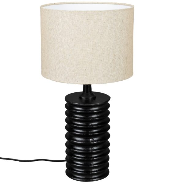 Černá kovová stolní lampa DUTCHBONE YALU  - Výška54 cm- Délka kabelu 250 cm