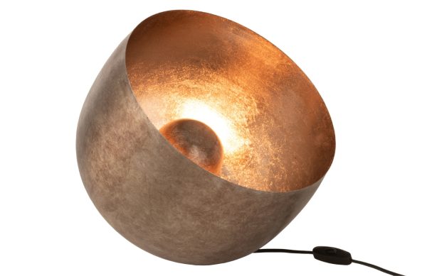 Zlatá kovová stolní lampa J-line Paris  - Výška31 cm- Průměr 35 cm