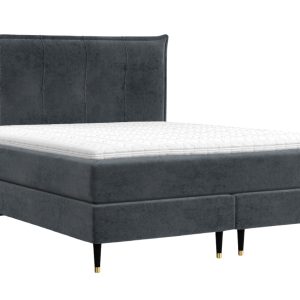 Maison de Rêve Antracitová sametová postel boxspring DUNA 140 x 200 cm  - Výška58 cm- Šířka 140 cm