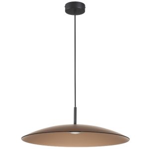 Hnědé skleněné závěsné LED světlo Nova Luce Polifemo 60 cm  - Výška153 cm- Průměr 60 cm