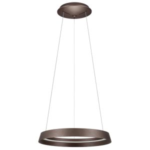 Hnědé kovové závěsné LED světlo Nova Luce Ormi 45 cm  - Výška150 cm- Průměr 45 cm