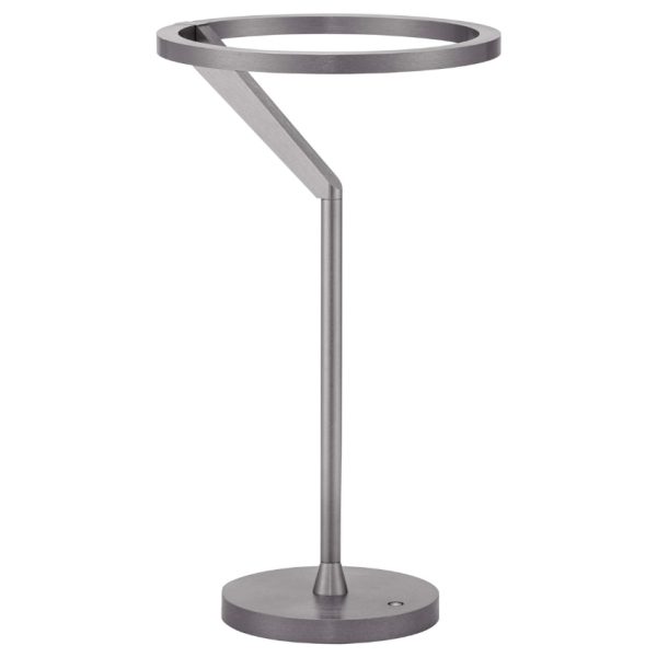 Stříbrnošedá kovová stolní LED lampa Nova Luce Tilia  - Výška38 cm- Průměr 22 cm