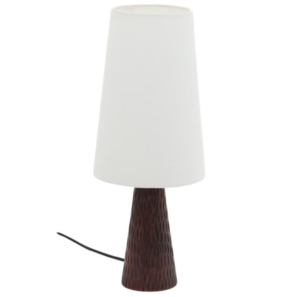 Tmavá dřevěná stolní lampa Kave Home Amire  - Výška50 cm- Průměr 20 cm