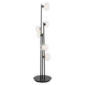 Černá skleněná stojací lampa Richmond Luva 140 cm  - Výška140 cm- Průměr 33 cm