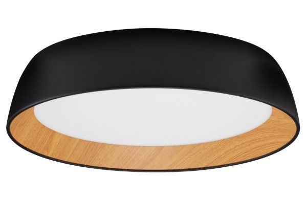 Černé kovové stropní LED světlo Nova Luce Sigi 45 cm  - Výška10 cm- Průměr 45 cm