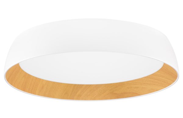 Bílé kovové stropní LED světlo Nova Luce Sigi 60 cm  - Výška12 cm- Průměr 60 cm