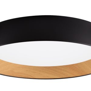 Černé kovové stropní LED světlo Nova Luce Sigi 60 cm  - Výška12 cm- Průměr 60 cm