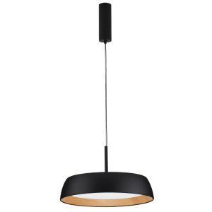 Černé kovové závěsné LED světlo Nova Luce Sigi 45 cm  - Výška180 cm- Průměr 45 cm