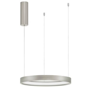 Stříbrné kovové závěsné LED světlo Nova Luce Perrine 40 cm  - Výška150 cm- Průměr 40 cm